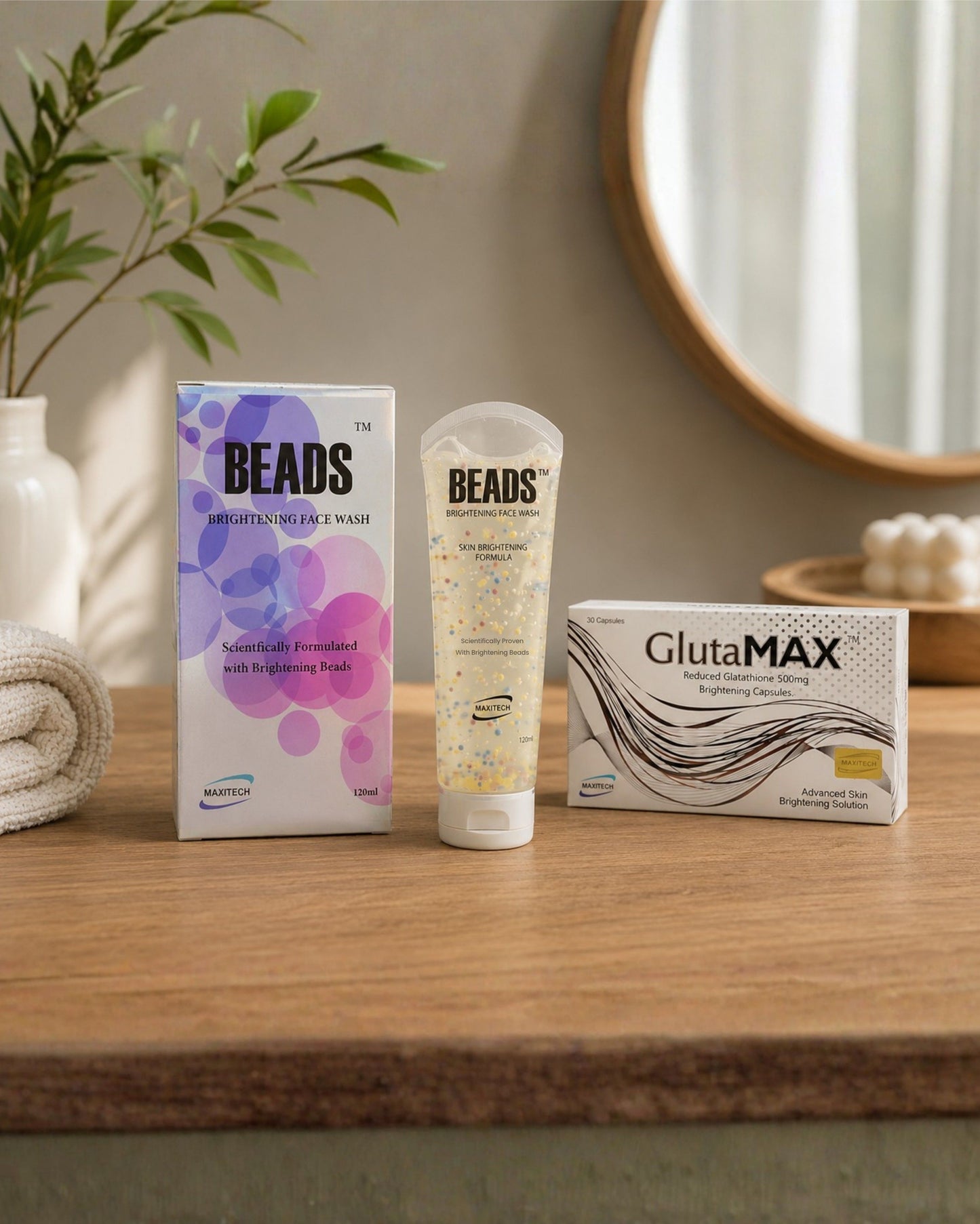Beads and Gluta Max Capsules